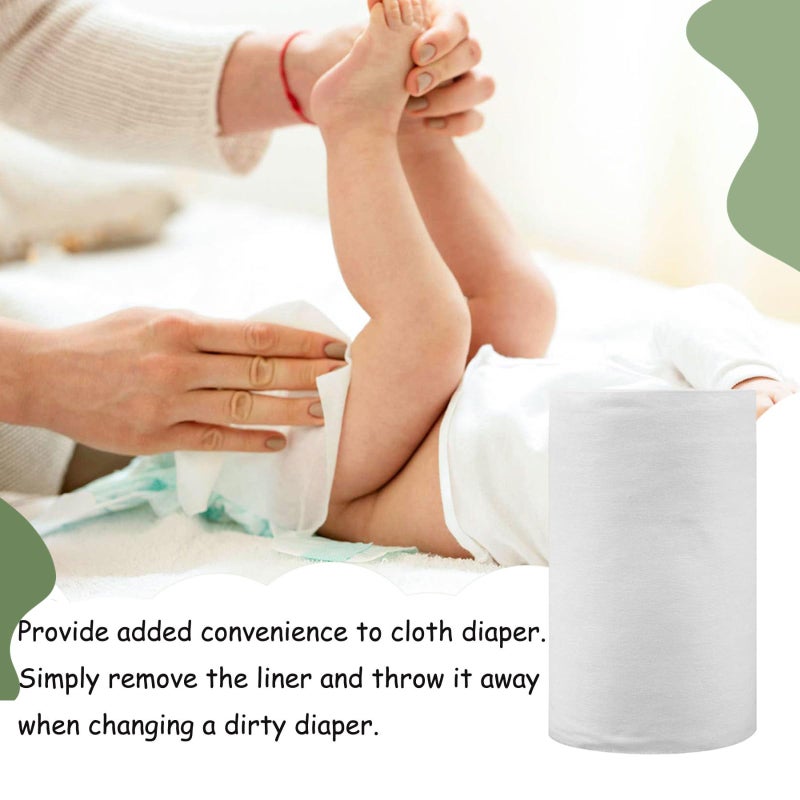 ALVABABY Diaper Liners 4 Rolls for Baby Cloth Diaper 11.8 x 7.1 Inch Disposable Natural Soft Compostable Fragrance Free and Chlorine Free 400 Sheets - Image 4